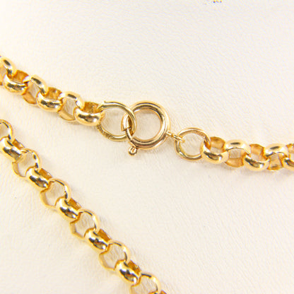 Vintage 9ct Gold Belcher Link Chain Necklace 9 Carat Yellow Gold Hallmarked