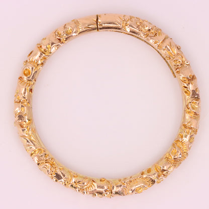 Vintage 9ct Yellow Gold Floral Split Ring Suspension Loop Pendant Bail Finding