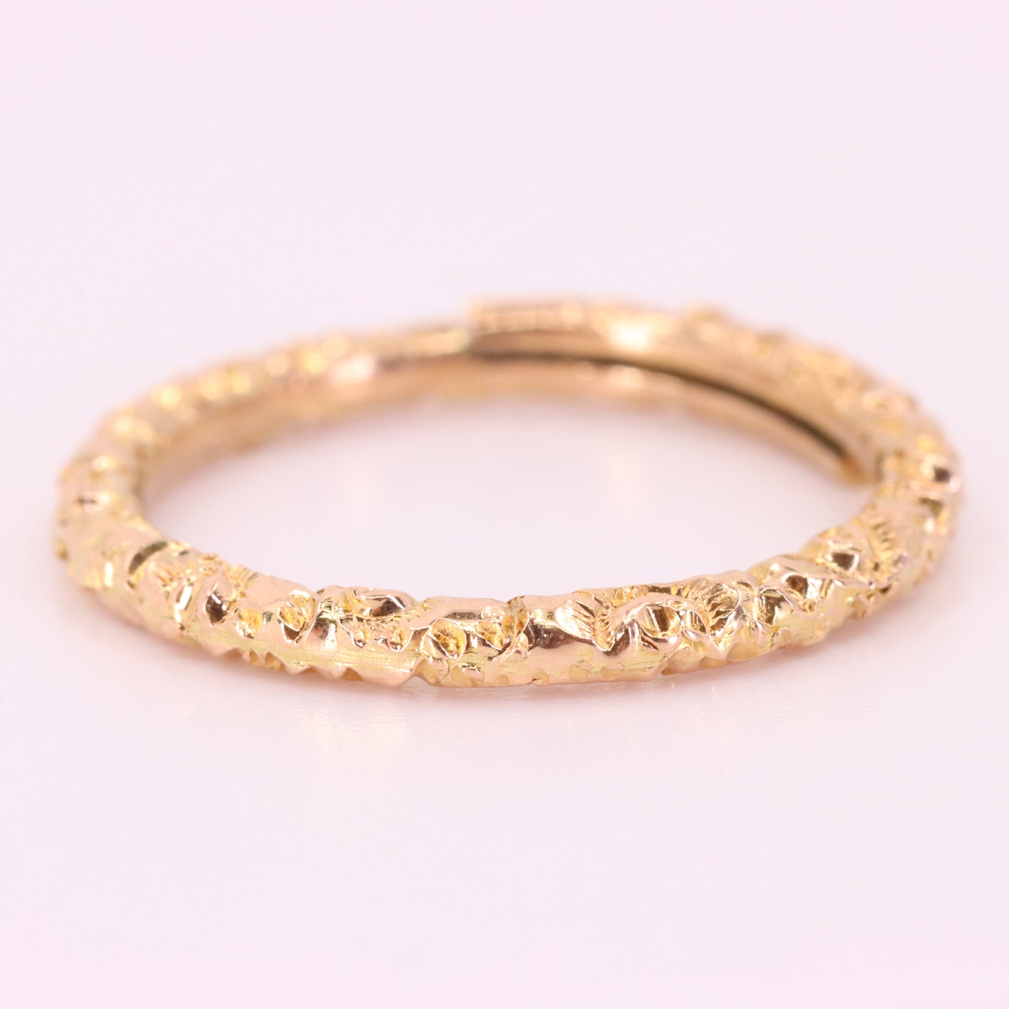 Vintage 9ct Yellow Gold Floral Split Ring Suspension Loop Pendant Bail Finding