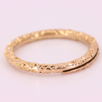 Vintage 9ct Yellow Gold Floral Split Ring Suspension Loop Pendant Bail Finding