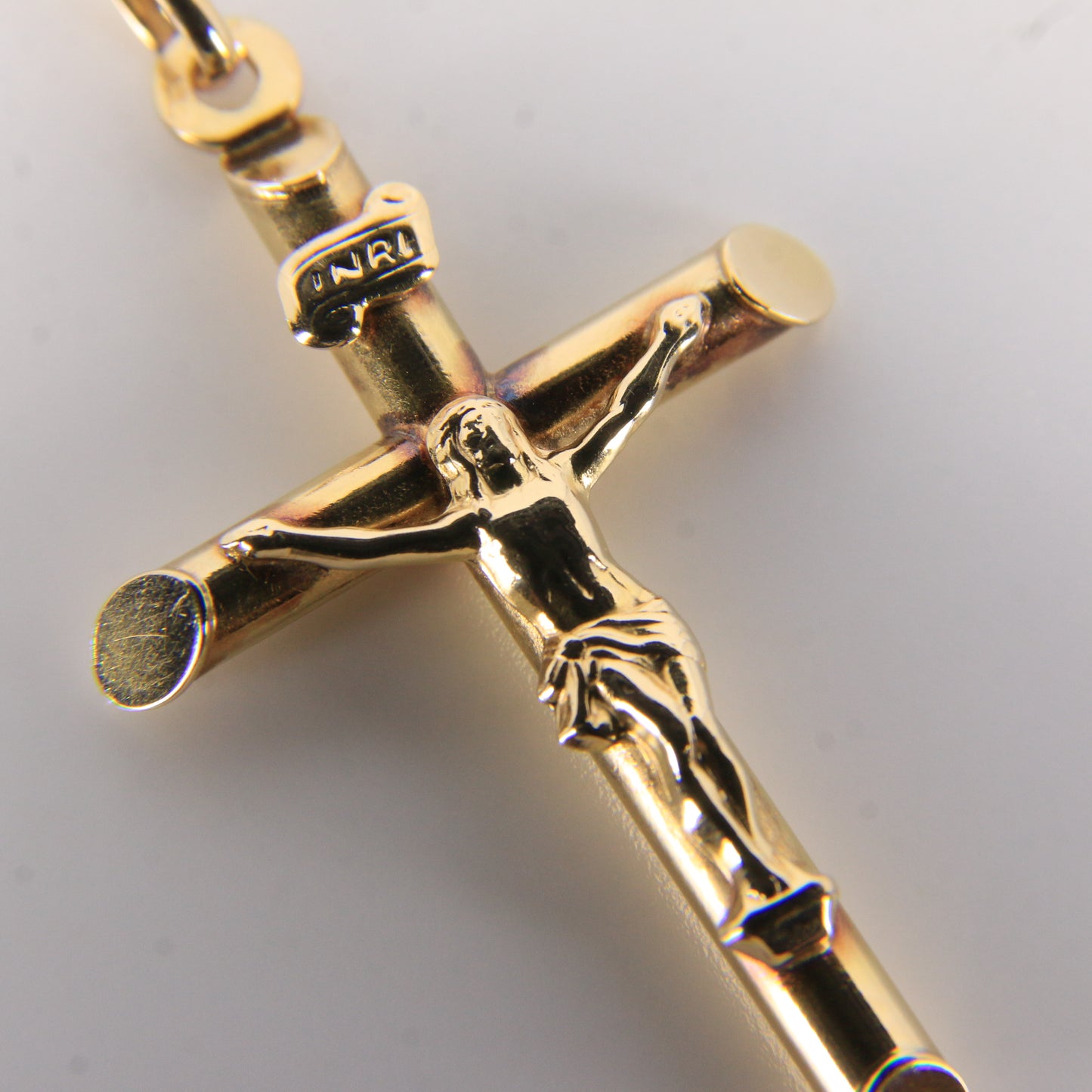 Vintage 9ct Crucifix Cross Yellow Gold Pendant Charm Classic Religious Gift