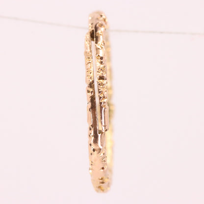Vintage 9ct Yellow Gold Floral Split Ring Suspension Loop Pendant Bail Finding