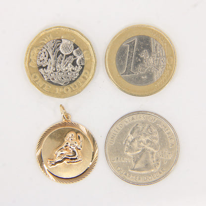 Vintage 9ct Hallmarked Yellow Gold Virgo Zodiac Pendant Astrology Charm Gift