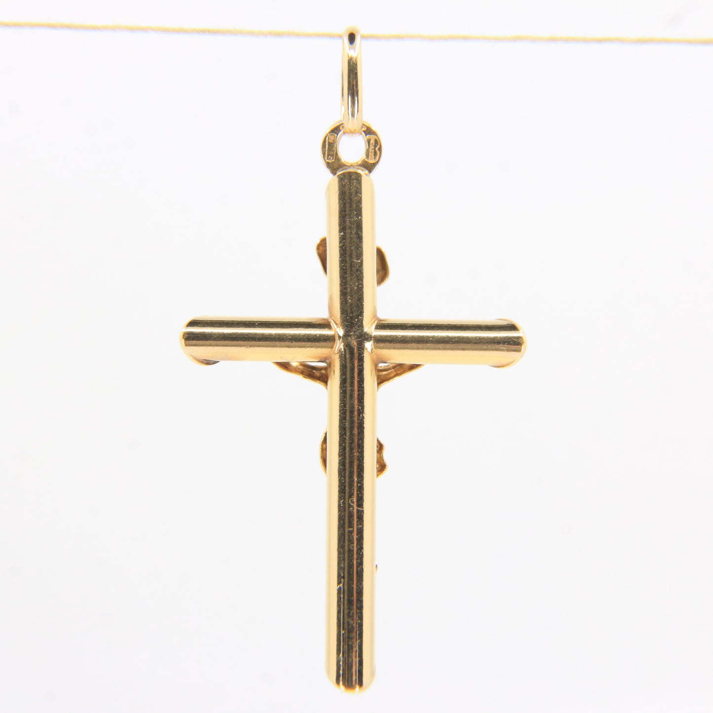 Vintage 9ct Crucifix Cross Yellow Gold Pendant Charm Classic Religious Gift