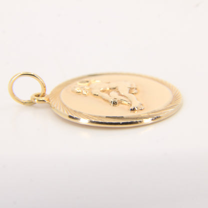 Vintage 9ct Hallmarked Yellow Gold Virgo Zodiac Pendant Astrology Charm Gift
