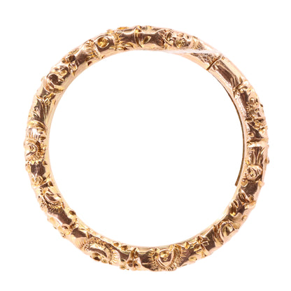 Vintage 9ct Yellow Gold Floral Split Ring Suspension Loop Pendant Bail Finding