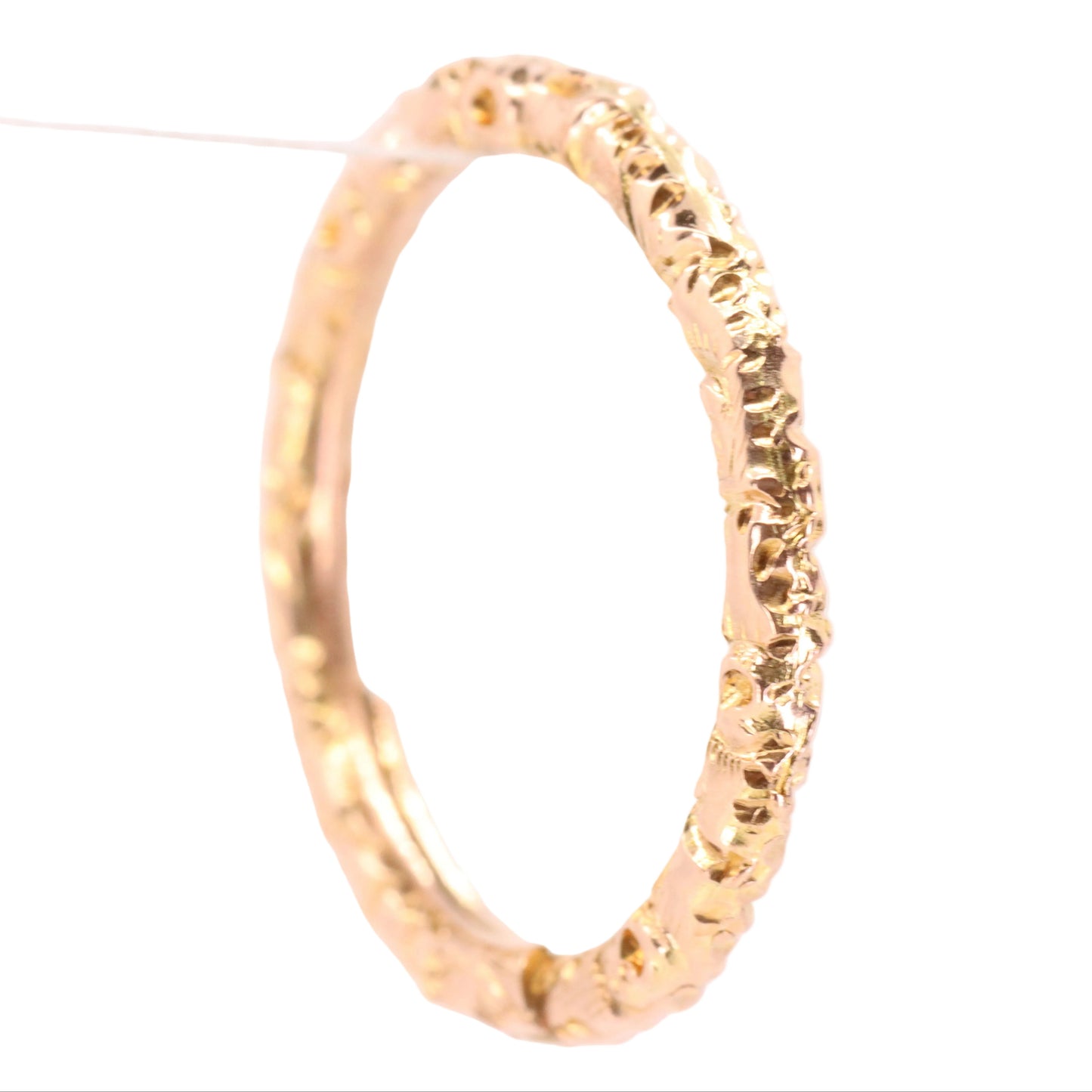 Vintage 9ct Yellow Gold Floral Split Ring Suspension Loop Pendant Bail Finding