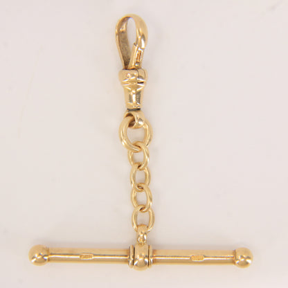 Antique 18ct Gold Swivel T-Bar Pendant 1.75" Part Albert Necklace Extender