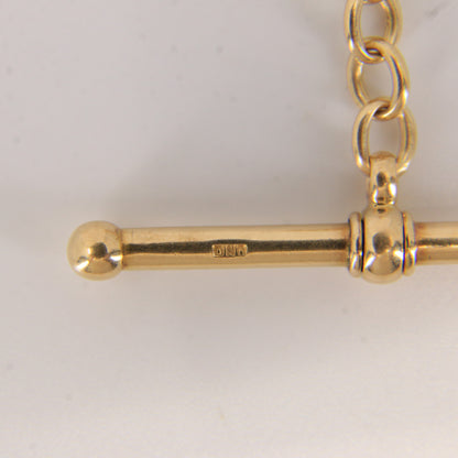 Antique 18ct Gold Swivel T-Bar Pendant 1.75" Part Albert Necklace Extender
