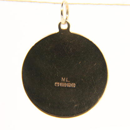 Vintage 9ct Hallmarked Yellow Gold Virgo Zodiac Pendant Astrology Charm Gift