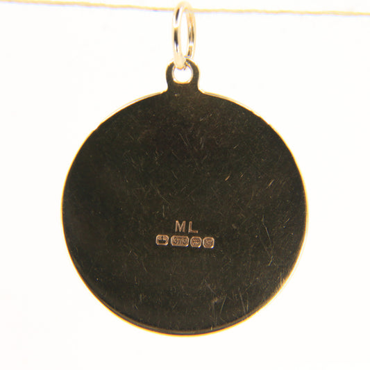 Vintage 9ct Hallmarked Yellow Gold Virgo Zodiac Pendant Astrology Charm Gift