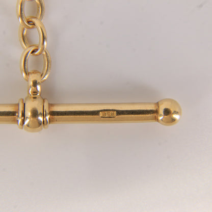 Antique 18ct Gold Swivel T-Bar Pendant 1.75" Part Albert Necklace Extender