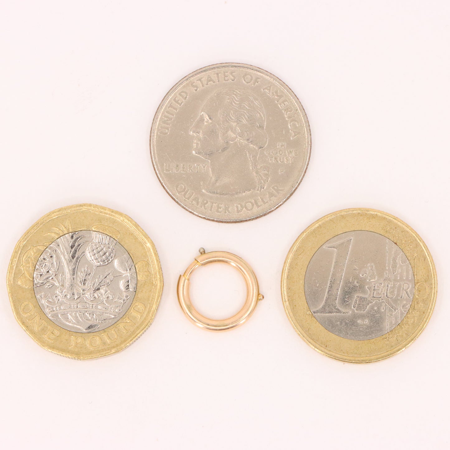Antique 14k Rose Gold Spring Ring Clip Clasp Charm Holder Jewellery Finding