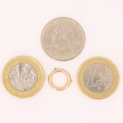 Antique 14k Rose Gold Spring Ring Clip Clasp Charm Holder Jewellery Finding