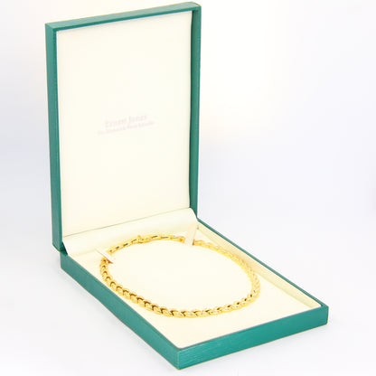 Vintage 9ct Gold Necklace Wheat Chain Design Hallmarked Yellow Gold Boxed Gift