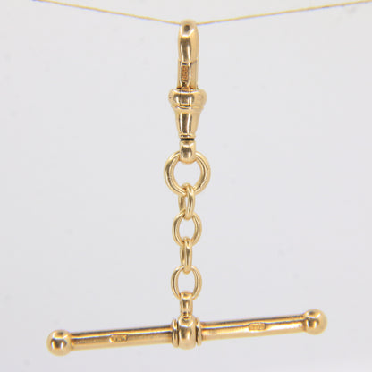 Antique 18ct Gold Swivel T-Bar Pendant 1.75" Part Albert Necklace Extender