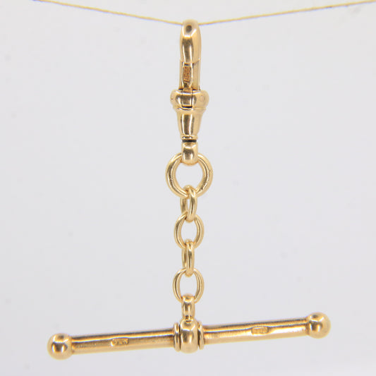 Antique 18ct Gold Swivel T-Bar Pendant 1.75" Part Albert Necklace Extender
