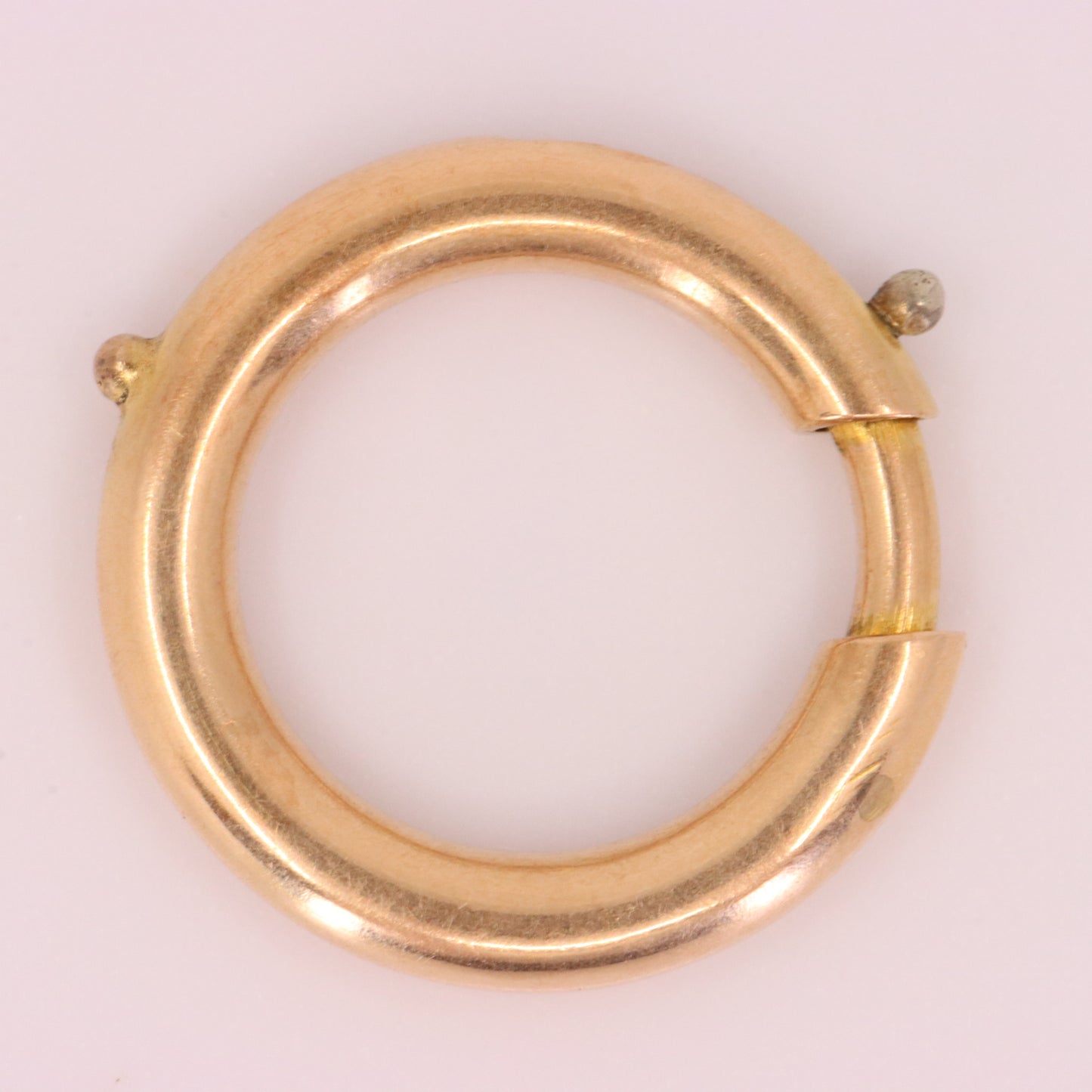 Antique 14k Rose Gold Spring Ring Clip Clasp Charm Holder Jewellery Finding
