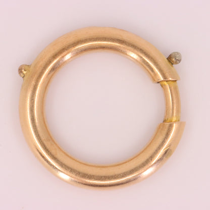 Antique 14k Rose Gold Spring Ring Clip Clasp Charm Holder Jewellery Finding