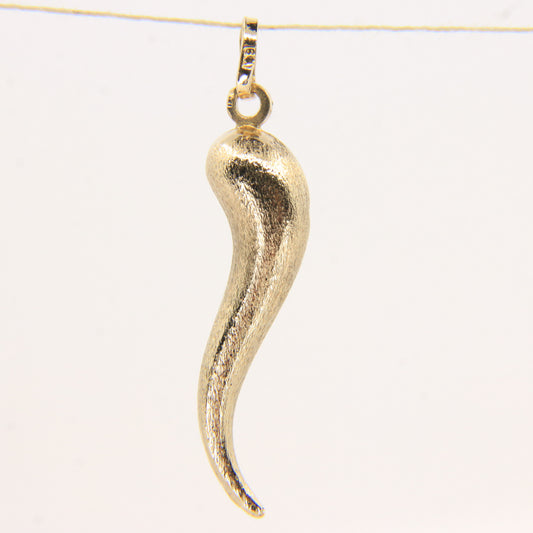 Vintage 9ct Hallmarked Gold Horn of Plenty Cornucopia Pendant Textured Luck Charm