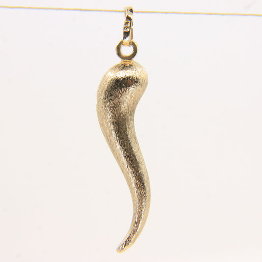 Vintage 9ct Hallmarked Gold Horn of Plenty Cornucopia Pendant Textured Luck Charm
