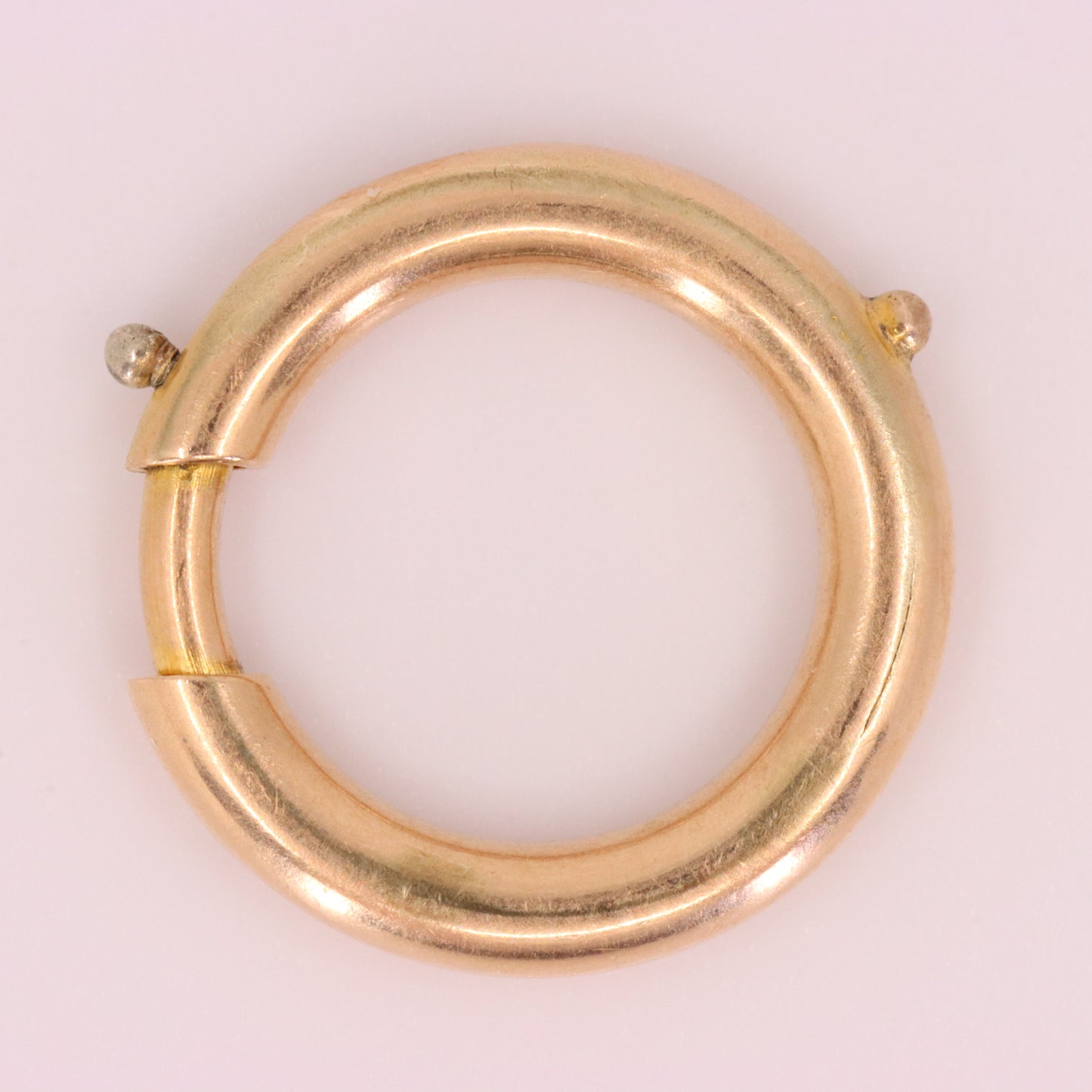 Antique 14k Rose Gold Spring Ring Clip Clasp Charm Holder Jewellery Finding