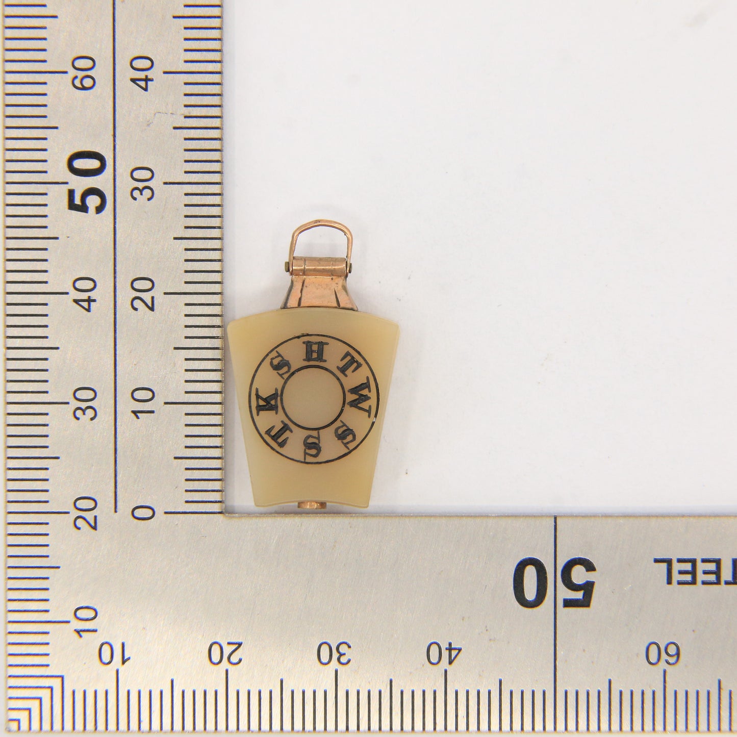 Vintage 9ct Masonic Fob Chalcedony Agate Keystone/ Fob HTWSSTKS Freemason Loyalty Charm