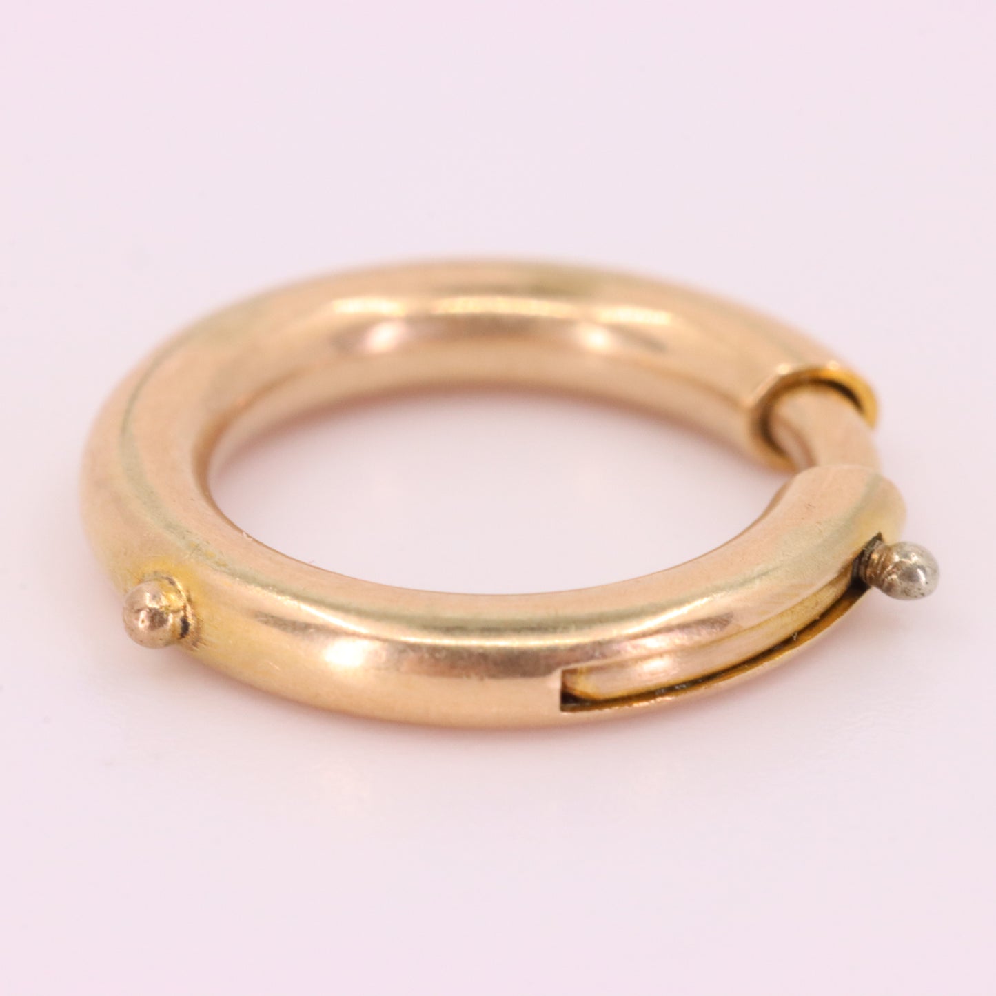 Antique 14k Rose Gold Spring Ring Clip Clasp Charm Holder Jewellery Finding