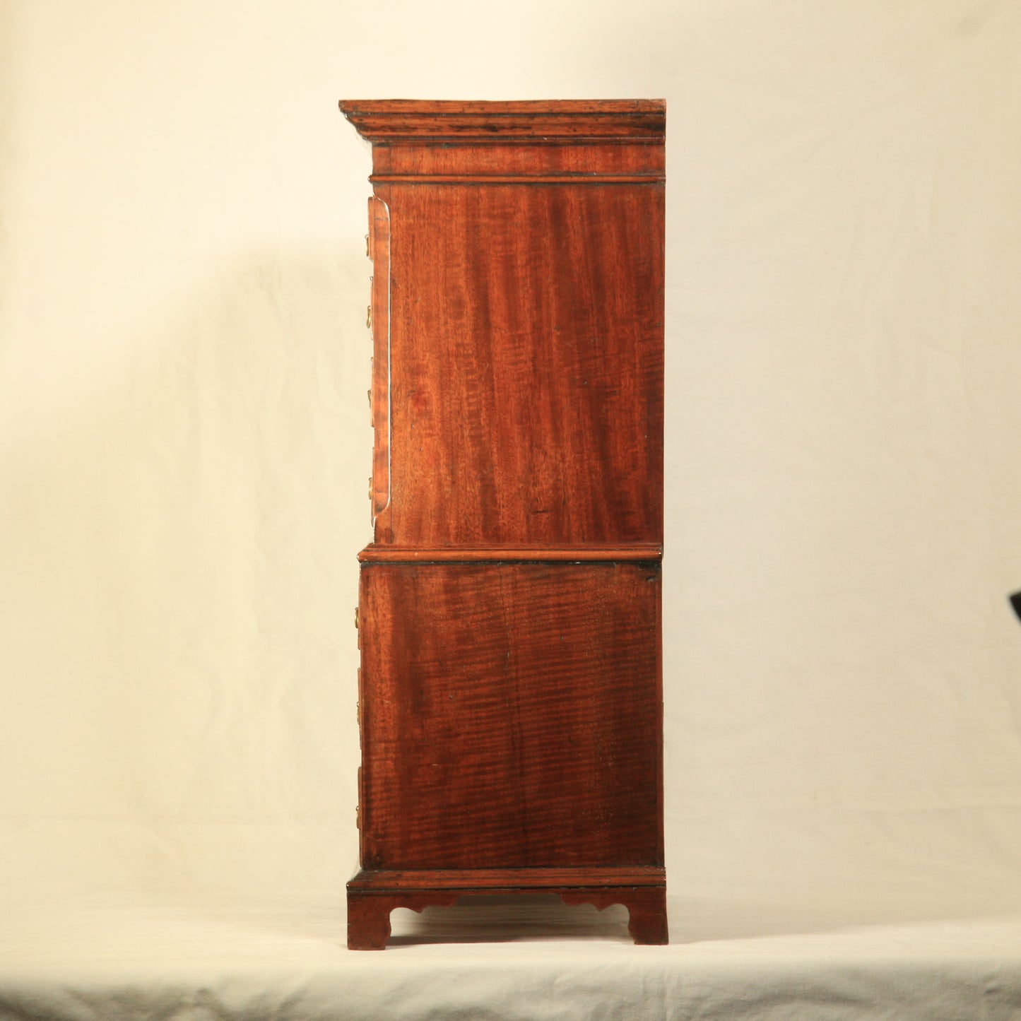 Antique 19th Century Apprentice Made Table Top Chest of Drawers Brass Handles