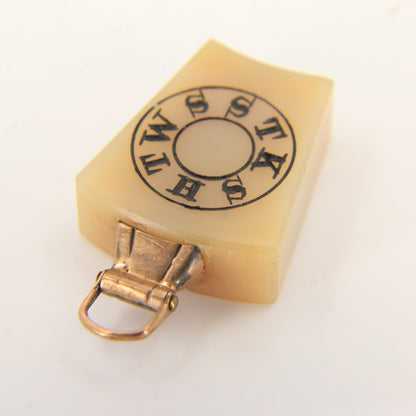 Vintage 9ct Masonic Fob Chalcedony Agate Keystone/ Fob HTWSSTKS Freemason Loyalty Charm