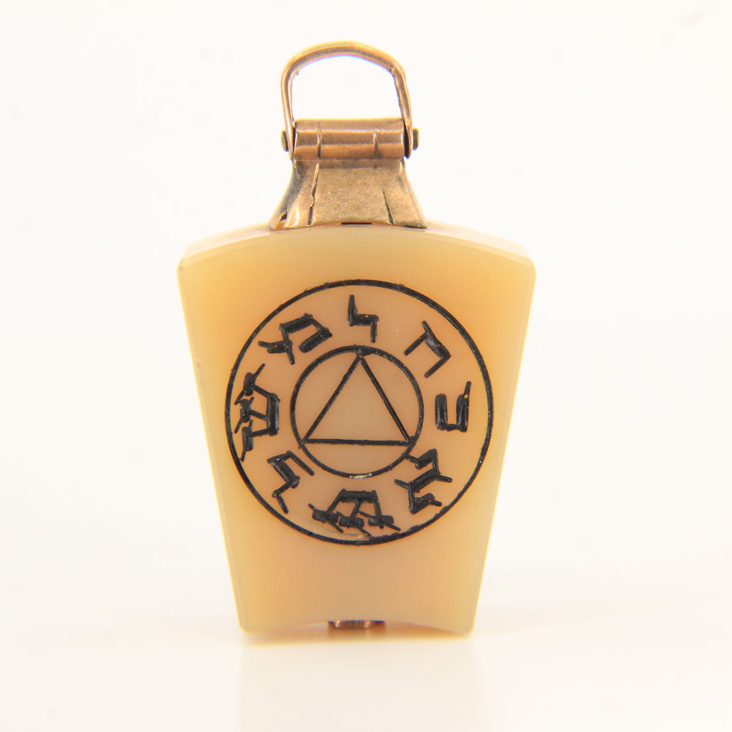 Vintage 9ct Masonic Fob Chalcedony Agate Keystone/ Fob HTWSSTKS Freemason Loyalty Charm