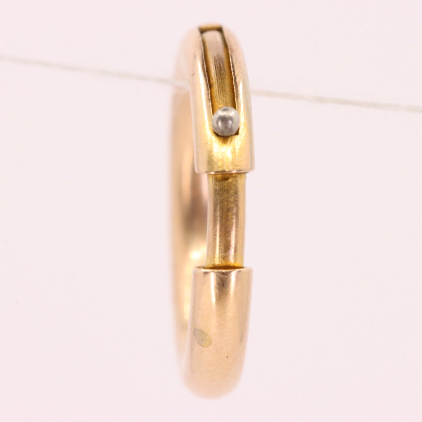 Antique 14k Rose Gold Spring Ring Clip Clasp Charm Holder Jewellery Finding