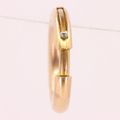 Antique 14k Rose Gold Spring Ring Clip Clasp Charm Holder Jewellery Finding