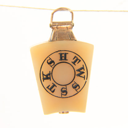 Vintage 9ct Masonic Fob Chalcedony Agate Keystone/ Fob HTWSSTKS Freemason Loyalty Charm