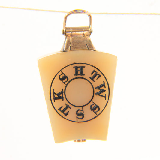 Vintage 9ct Masonic Fob Chalcedony Agate Keystone/ Fob HTWSSTKS Freemason Loyalty Charm