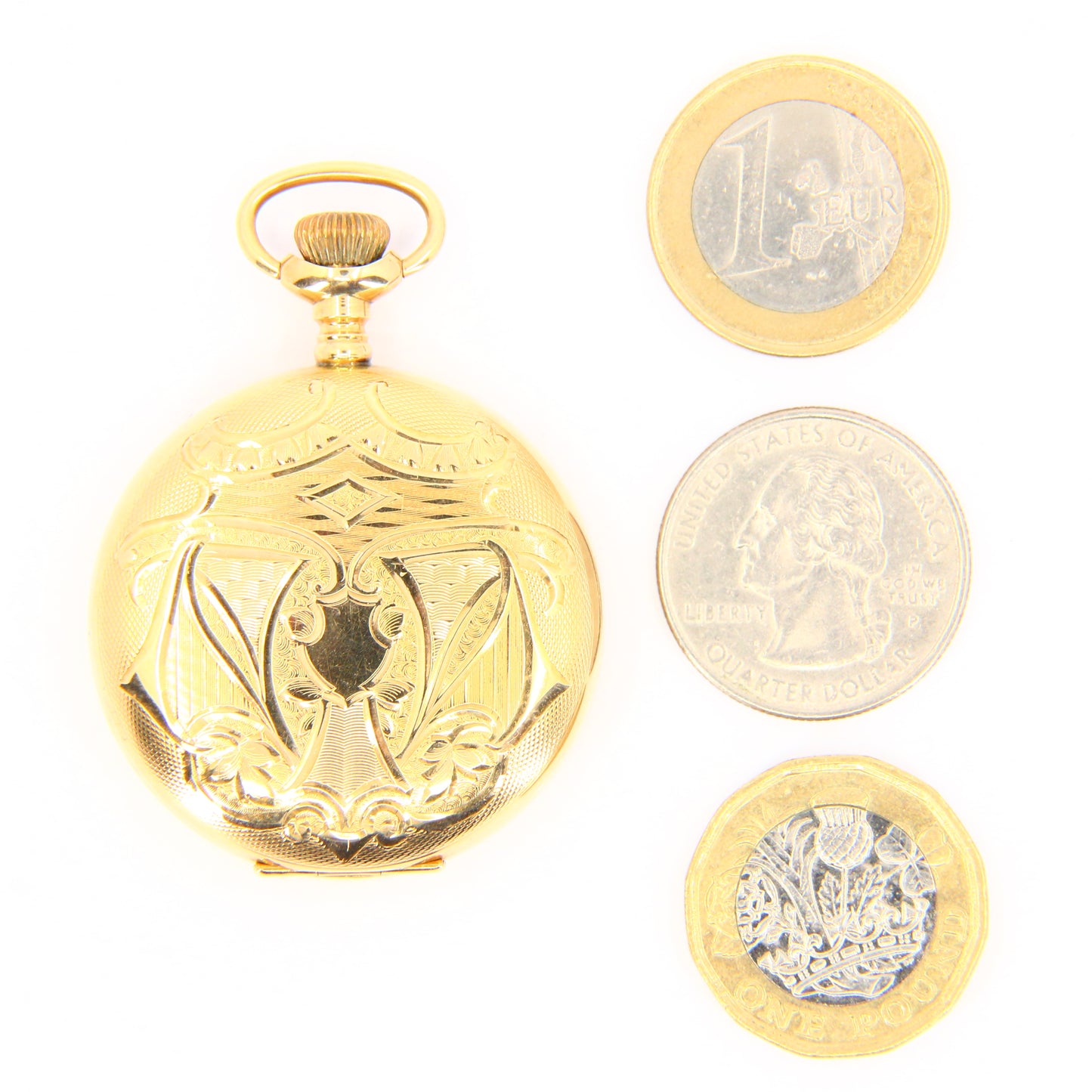 Antique Ladies 14 Carat Waltham Full Hunter Pocket Watch Boxed with Papers