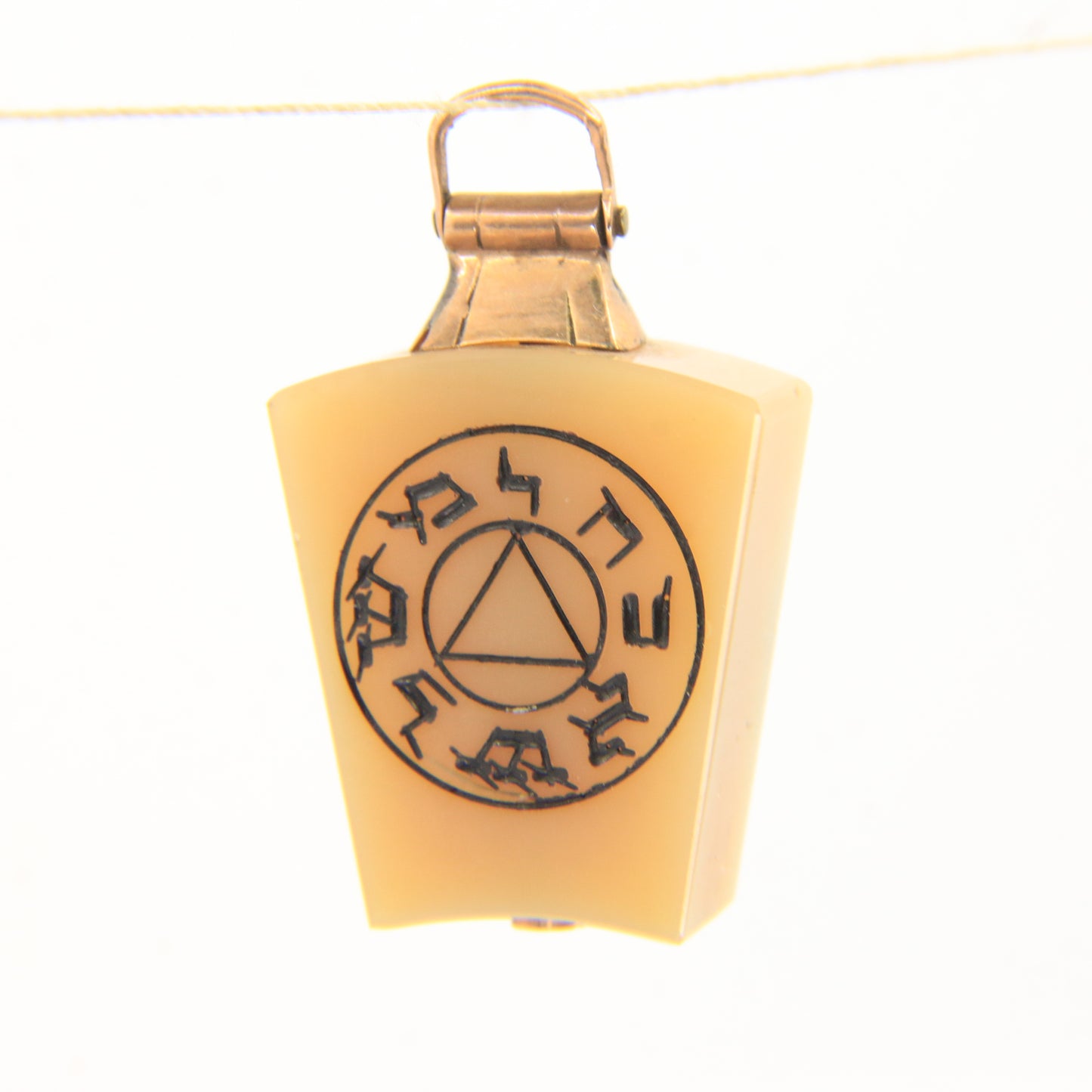 Vintage 9ct Masonic Fob Chalcedony Agate Keystone/ Fob HTWSSTKS Freemason Loyalty Charm