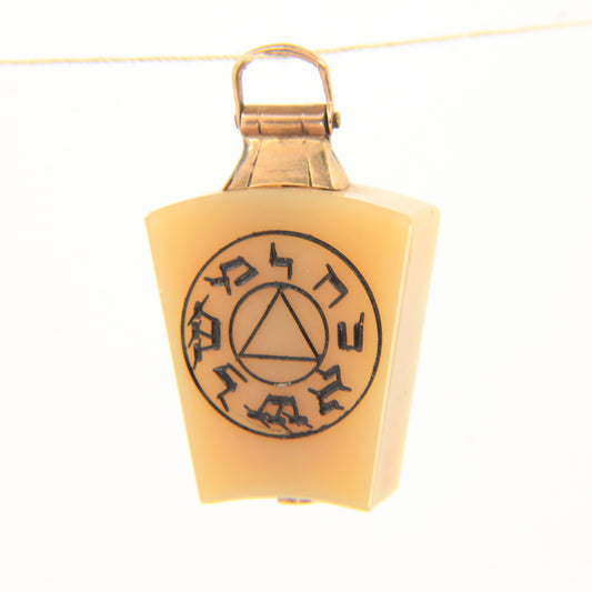 Vintage 9ct Masonic Fob Chalcedony Agate Keystone/ Fob HTWSSTKS Freemason Loyalty Charm