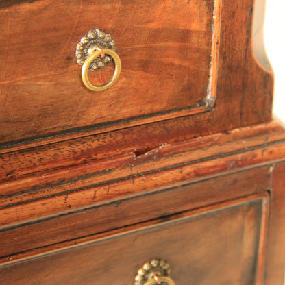 Antique 19th Century Apprentice Made Table Top Chest of Drawers Brass Handles