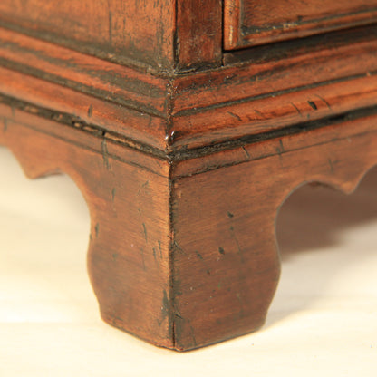 Antique 19th Century Apprentice Made Table Top Chest of Drawers Brass Handles