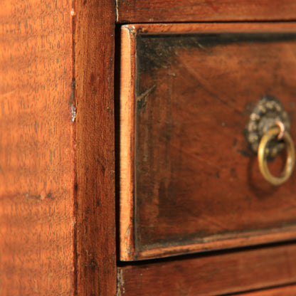 Antique 19th Century Apprentice Made Table Top Chest of Drawers Brass Handles