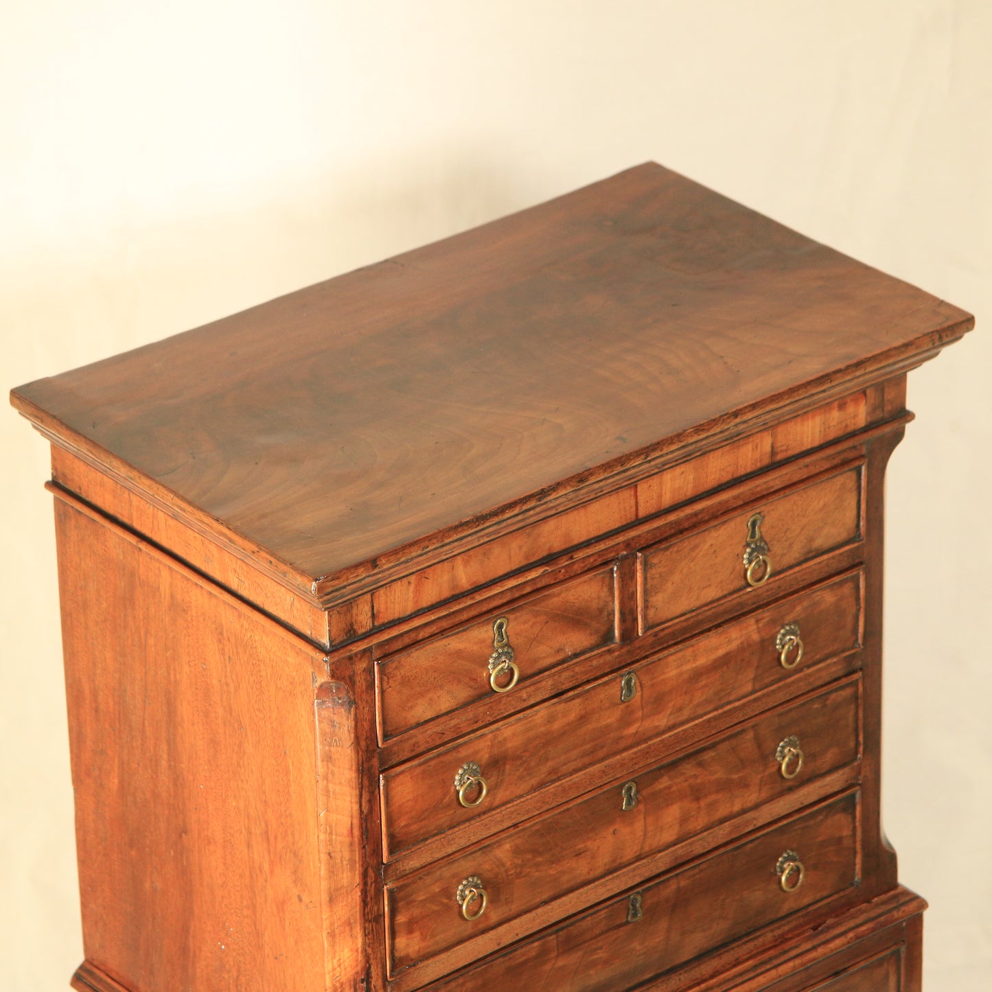 Antique 19th Century Apprentice Made Table Top Chest of Drawers Brass Handles