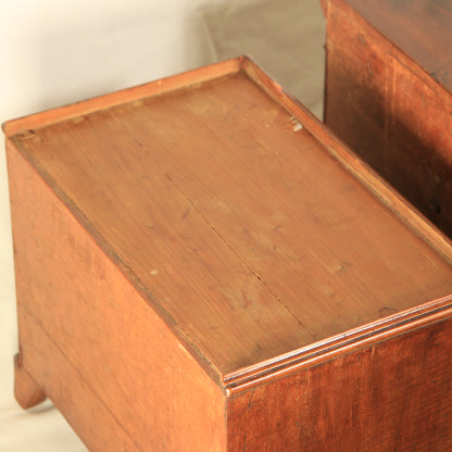 Antique 19th Century Apprentice Made Table Top Chest of Drawers Brass Handles