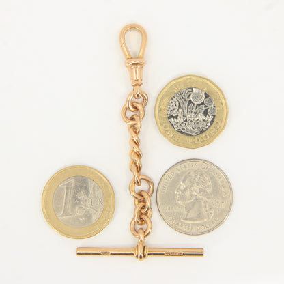 Antique 9ct Gold Hallmarked Swivel T-Bar Pendant 3" Part Albert Necklace Extender