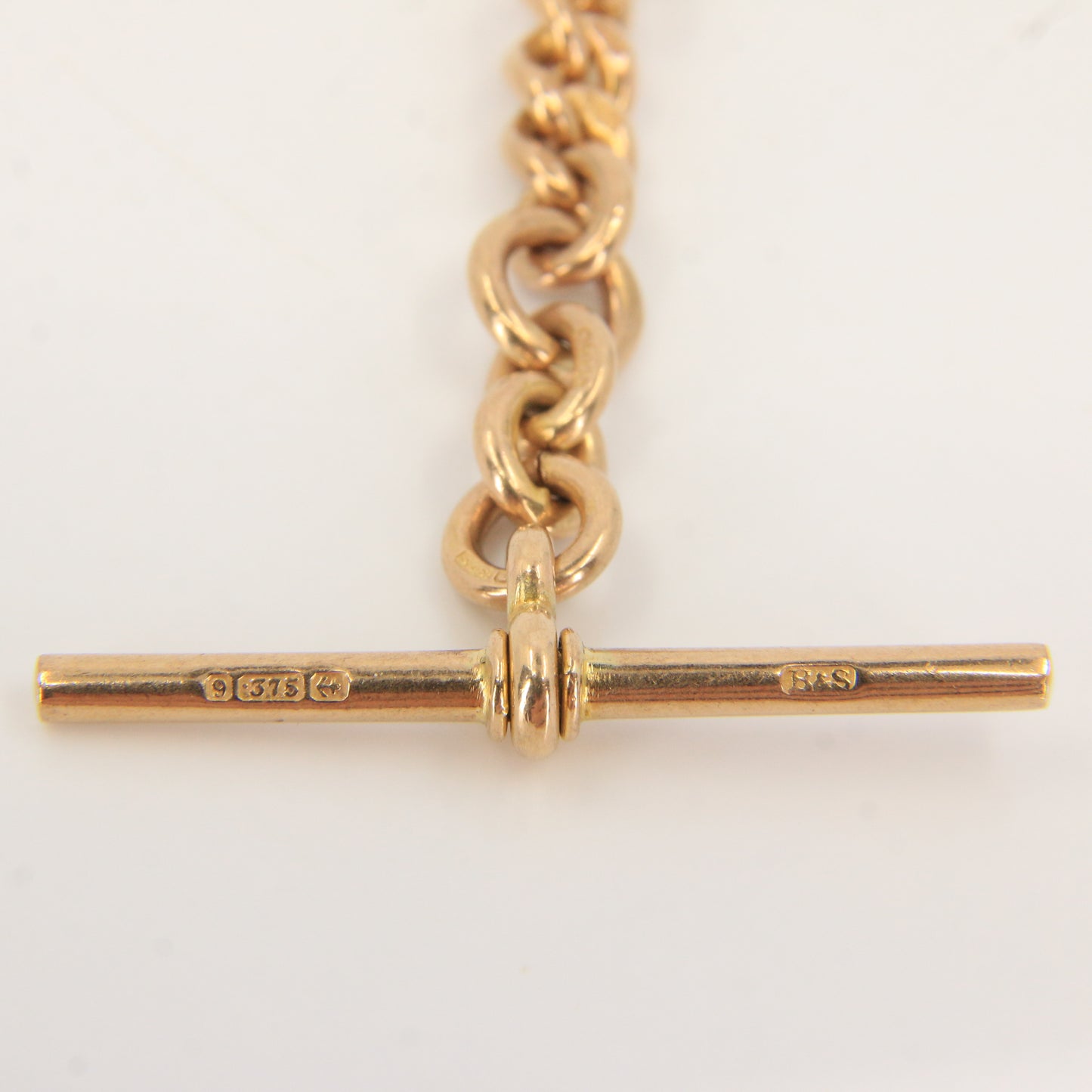 Antique 9ct Gold Hallmarked Swivel T-Bar Pendant 3" Part Albert Necklace Extender