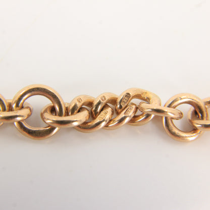 Antique 9ct Gold Hallmarked Swivel T-Bar Pendant 3" Part Albert Necklace Extender