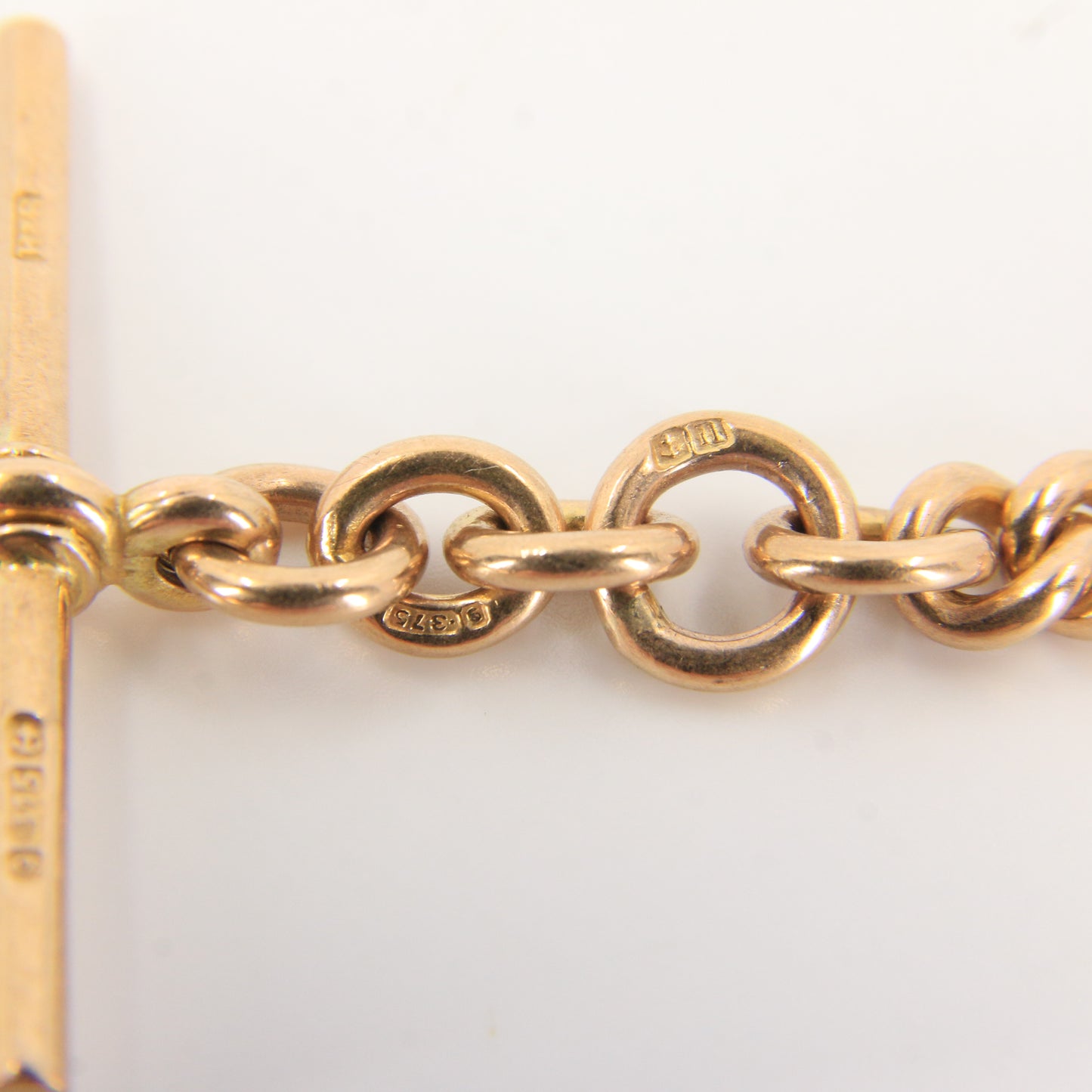 Antique 9ct Gold Hallmarked Swivel T-Bar Pendant 3" Part Albert Necklace Extender