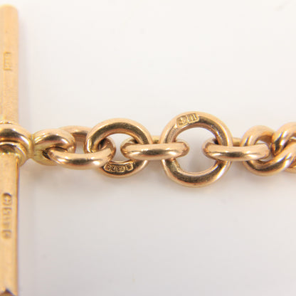 Antique 9ct Gold Hallmarked Swivel T-Bar Pendant 3" Part Albert Necklace Extender