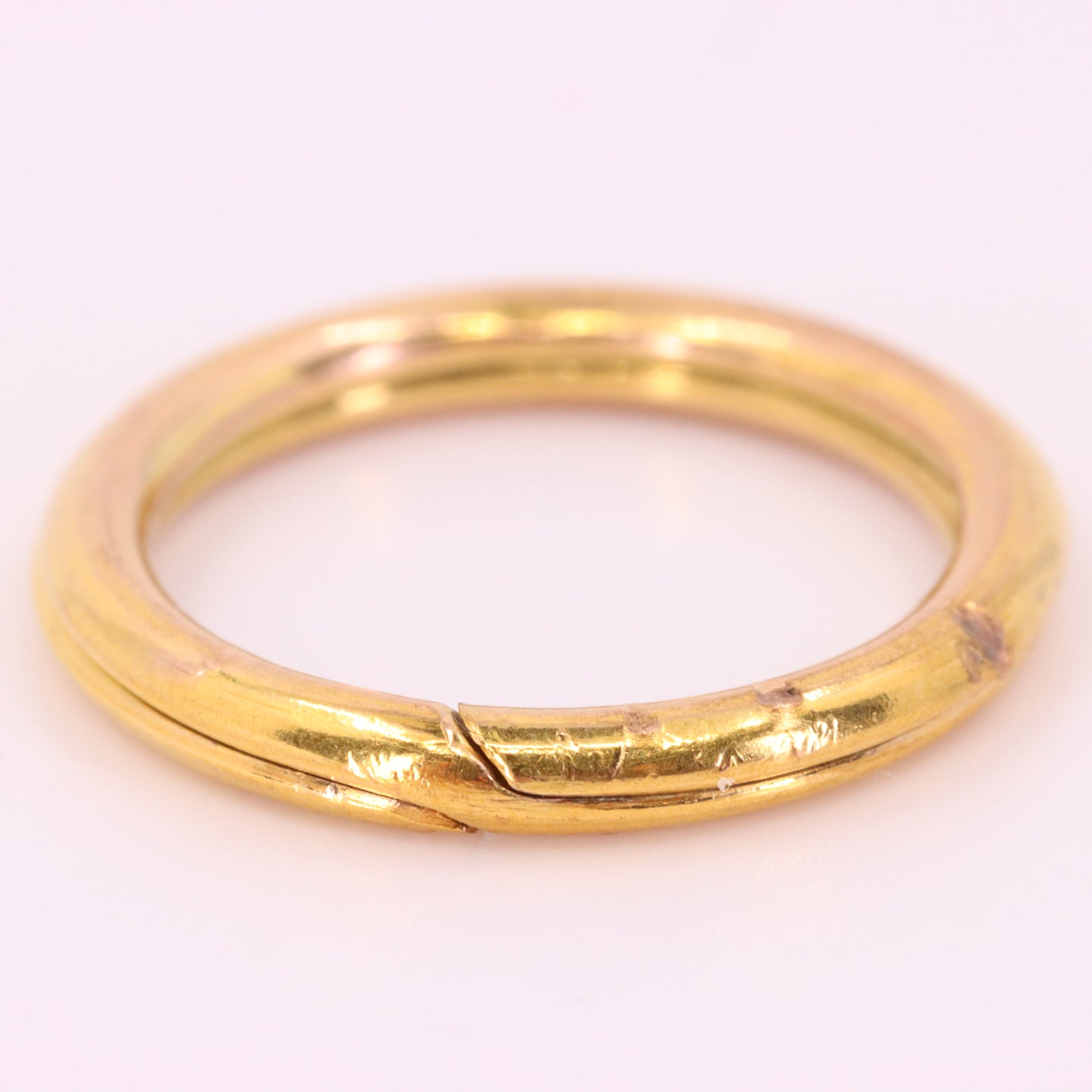 Vintage 9ct Rose Gold Split Ring Pendant Suspension Loop Jewellery Finding