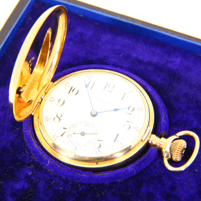 Antique Ladies 14 Carat Waltham Full Hunter Pocket Watch Boxed with Papers